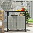 thumbnail image 4 of Outsunny Outdoor Pool Towel Storage Cabinet Organizer, PE Rattan Pool Valet, Gray, 4 of 9