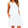 thumbnail image 2 of Women's Round Neck Sleeveless Summer Fashion Pocket Popular New Style Plain Dress, 2 of 2