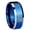 Blue Two Tone Polished Beveled Edges, variant on Tungsten Islamic Shahada 8mm Glossy Gold Plated Dome Polished Men Ring