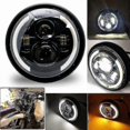 thumbnail image 3 of Universal 7.5 Inch Led Retro Bucket Motorcycle Modified Headlight Hi/lo Beam Drl And Matte Black Headlight Housing With Bracket, 3 of 4