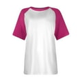 thumbnail image 4 of Fanxing Raglan Sleeve T Shirts for Women Baseball Tee Summer Short Sleeve Tops Crewneck Casual Tshirts Loose Fit Graphic Tees Hot Pink,S, 4 of 6