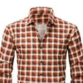 thumbnail image 3 of Fnnxeal Mens Button Down Shirt, Casual Plaid Long Sleeve Long Sleeve Collared Orange Button Up Shirt for Men Size XS, 3 of 4