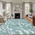 thumbnail image 3 of Spring Flower Area&nbsp;Rug 5x7ft White Floral Vintage Blue Texture Watercolor Non-Slip&nbsp;Washable Square&nbsp;Rugs Soft Felt Indoor Floor Mat for Bedroom Kitchen Living Room Bathroom, 3 of 9