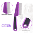 thumbnail image 3 of Unbranded Textured Plastic Flea Comb for Dogs & Cats, 4-Piece, Purple, 3 of 6