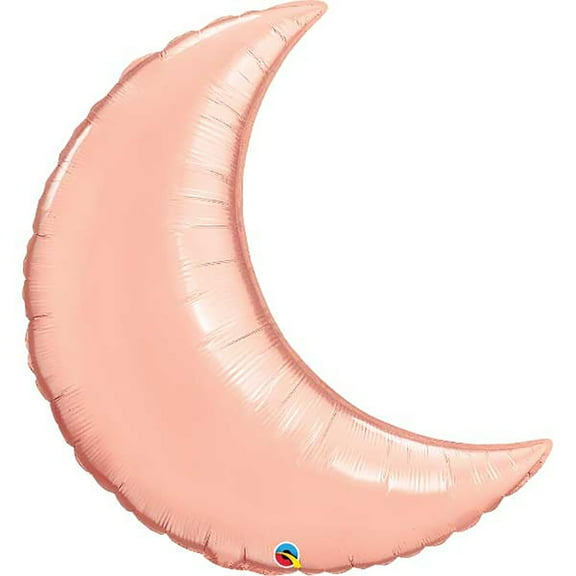 35 inch Crescent Moon - Rose Gold Qualatex Foil Mylar Balloon - Party Supplies Decorations