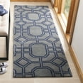 thumbnail image 3 of SAFAVIEH Soho Avery Geometric Wool Area Rug, Grey/Dark Blue, 7'6" x 9'6", 3 of 10