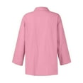 thumbnail image 4 of TODOZO Button Down Shirts for Women Tunic Tops Loose Fit Shirts Solid Basic Tops Womens Cotton Linen Shirts Long Sleeve Casual Button Down Summer Blouses Lapel Neck Loose Oversized Blouse, 4 of 4