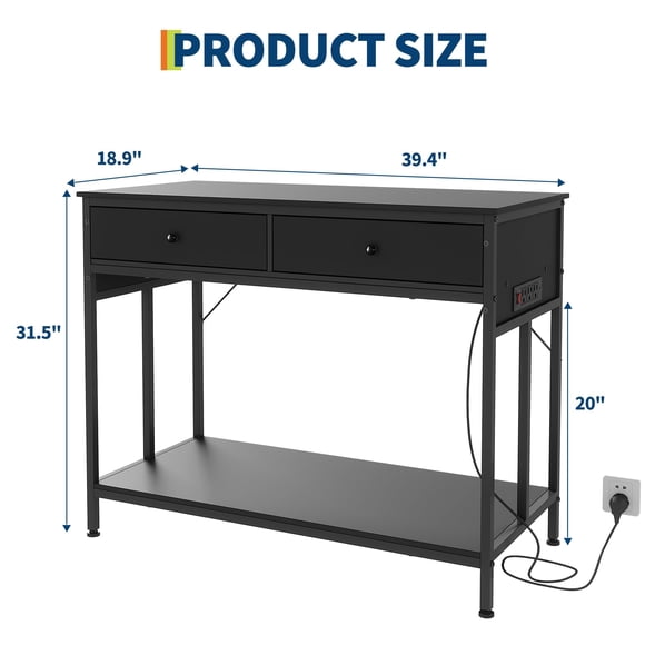 Kojooin Aquarium Stand for 40 to 50 Gallon Tanks, Metal Fish Tank Stand with Power Outlet and 2 Drawers