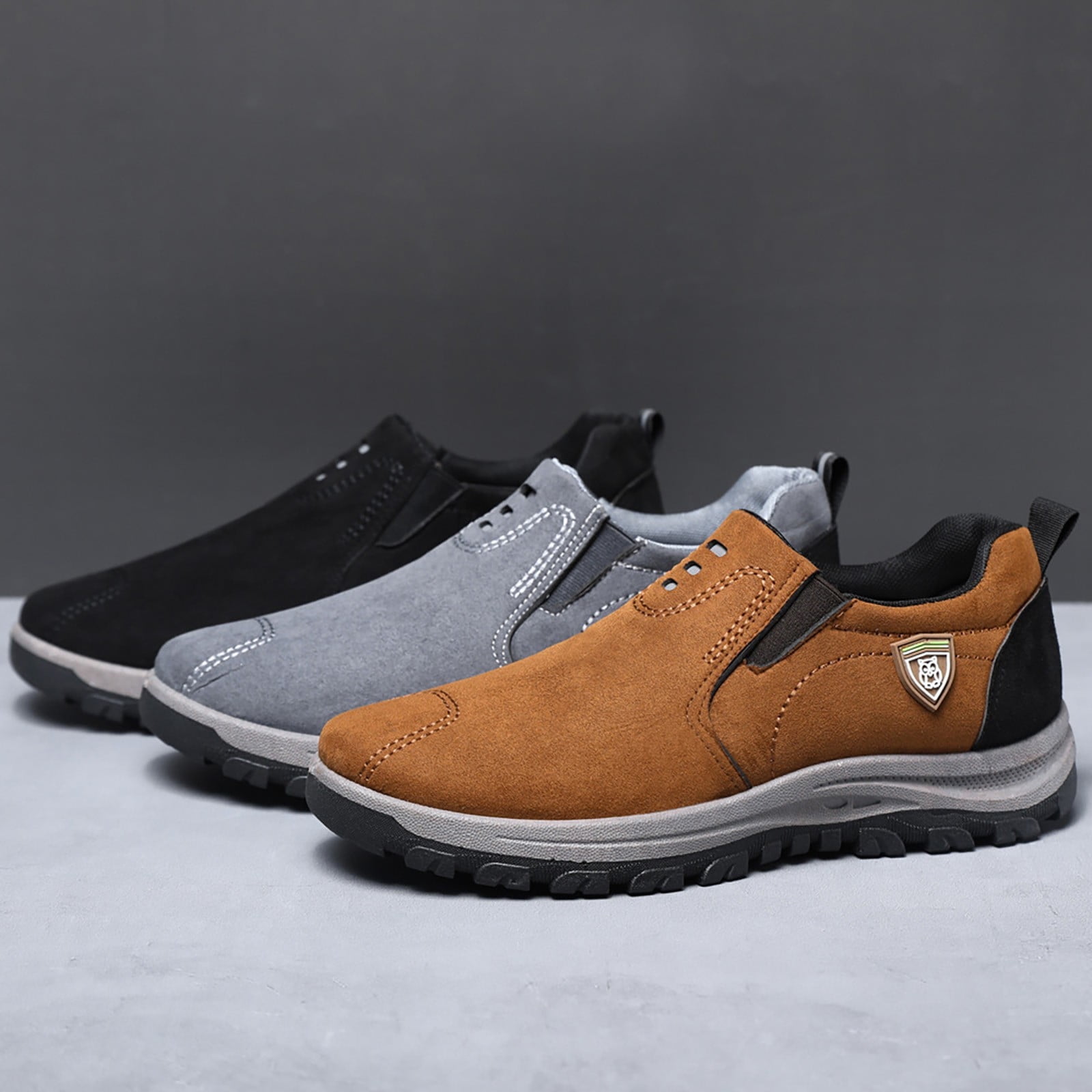 YLYL Fashion Orthopedic Sneakers for Men Slip on Lightweight Comfortable Go Walking with Arch Support Breathable Mesh Casual Running Sneakers