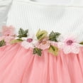 thumbnail image 4 of PatPat Princess Dresses for Baby Girls Floral Mesh Puff-sleeve Pink Tutu Dress, 6-9 Months, 4 of 8