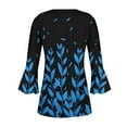 thumbnail image 5 of 3/4 Sleeve Tops for Women Casual Spring Ruffled V Neck T Shirts Three Quarter Length Work Blouses Dressy Tunic Tops 2025 Blue XXL, 5 of 5