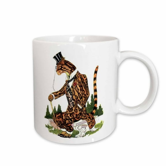 3drose, Gentleman Ocelot Cartoon, 11oz Mug