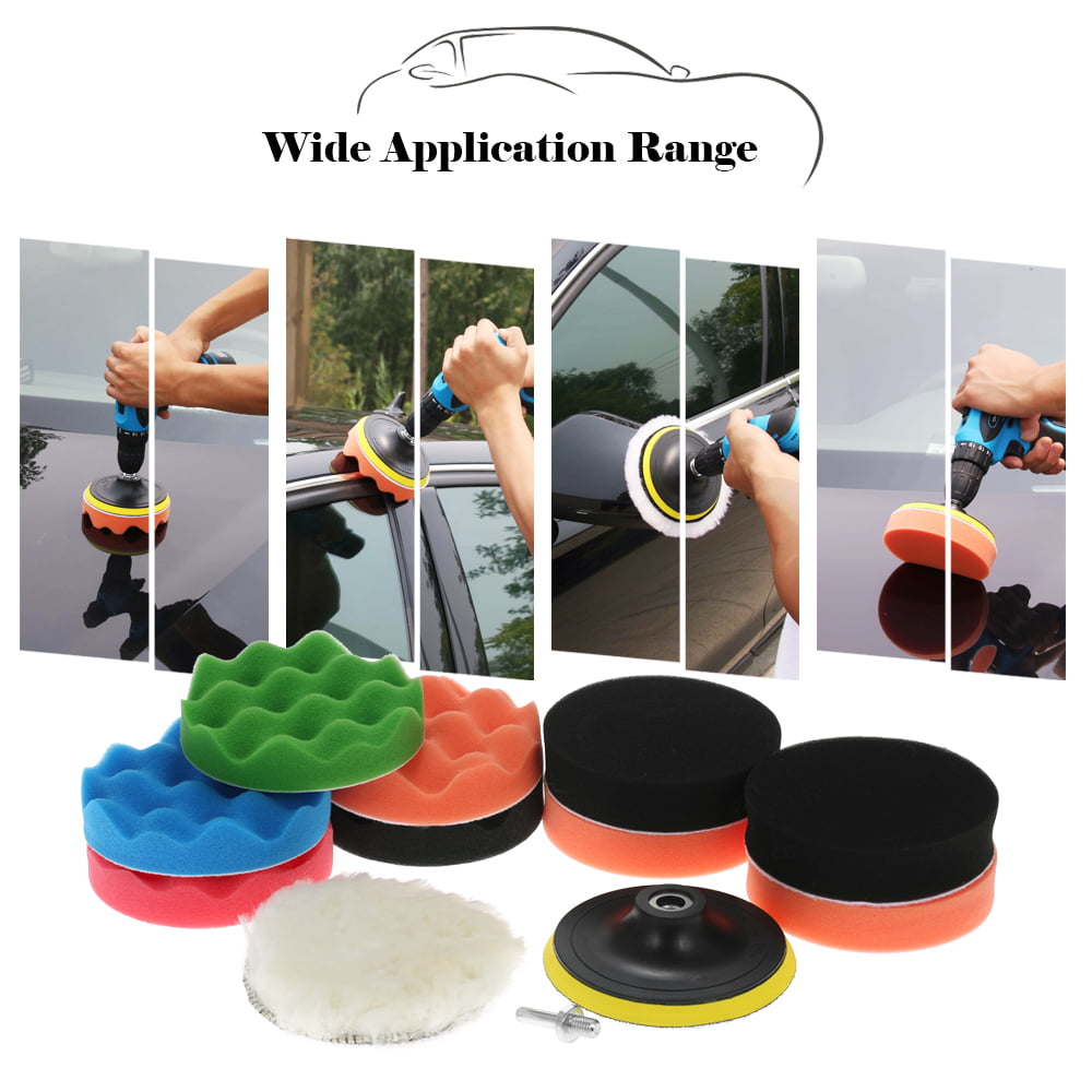 KKmoon 5PCS Brand New 3 80mm/4 100mm/5 125mm/6 150mm/7 180mm Car Polishing Pads Waxing Buffing Pad Sponge Kit Set for Car Polisher Buffer Waxer Sander Polishing Waxing Sealing Glaze 