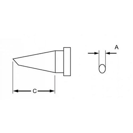 Weller LTF .047" x .43" Reach Single Flat LT Series Tip for WSP80 Soldering Pencil