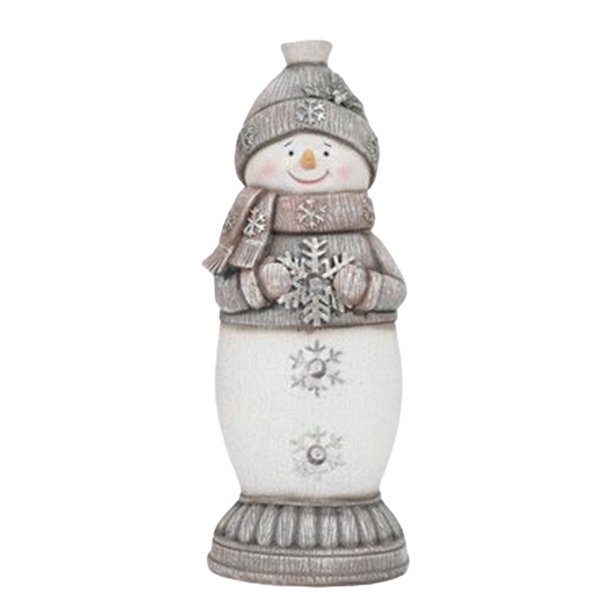 Toystoory Estatuilla de muñeco de nieve de Navidad, adorno brillante interesante para el hogar, artesanías de vacaciones, decoración de Gris