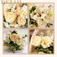 thumbnail image 5 of 2Pcs Peonies Artificial Flowers,Small Silk Flowers Fake Peonies Bouquet Rose Flower Arrangement Table Centerpiece for Wedding Party Home Decoration (Champagne), 5 of 7