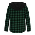 thumbnail image 5 of ZCFZJW Flannel Plaid Hoodie Shirts for Men Big and Tall Regular Fit Button up Casual Fall Long Sleeve Drawstring Patchwork Hooded Pullover Sweatshirts with Double Chest Pockets Green XXL, 5 of 7