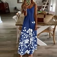 thumbnail image 2 of Hrsba Vacation Dress,Women Summer Casual Print Sleeveless Spaghetti Strap V Neck Flowy Beach Sundress, 2 of 4
