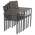 thumbnail image 6 of SAFAVIEH Beldan Outdoor Patio Stackable Chair, Taupe/Grey, Set of 2, 6 of 12