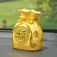 thumbnail image 3 of GOOHOCHY 1Pcs Lucky Piggy Bank Golden Money Bag Model Resin Saving Decorating Home, 3 of 8