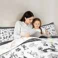 thumbnail image 5 of Homewish Animal Deer Full Size Comforter Sets 3-Piece for Boys Girls,Christmas Snowman Bedding Comforter Set,Geometric Plaid Grid Lightweight Bedding Sets,Super Cozy Room Decor,Reversible, 5 of 8