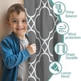 thumbnail image 3 of Blackout Kids Curtains,Gray Geometric Quatrefoil Pattern Childrens Insulated Curtains Set Of 2,Bedroom Essentials,Toddler Room Decor 52x63in(132x160cm), 3 of 5