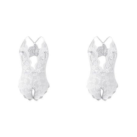 2 Pack Women V Neck Underwears Lingerie Lace Backless Lanyard Underwears Conjoined Tight Suit Bunny Outfit Suspender Stockings for Women Lingerie Lingerie Gown plus Size Bustier