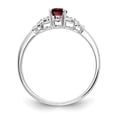 thumbnail image 2 of Solid 14k White Gold Garnet January Red Gemstone Diamond Engagement Ring Size 6 (.01 cttw.), 2 of 6