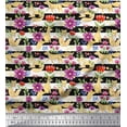 thumbnail image 1 of Soimoi Viscose Chiffon Fabric Stripe,Floral & Fox Animal Print Fabric by the Yard 42 Inch Wide, 1 of 1