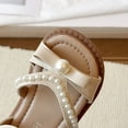 thumbnail image 4 of Eltusu Girls Sandals with Strap, Open Toe No Slip Casual Soft Sole Summer Sandals Beige Size 7.5(Toddler), 4 of 7
