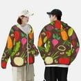 thumbnail image 6 of Kll Cartoon Vegetables Print Men'S Women’s Upf 50+ Sun Protection Outdoor Hoodie Jacket Long Sleeve Fishing Hiking Performance Shirt- Large, 6 of 8