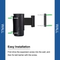 thumbnail image 3 of Uxcell Fixed Wall Mount Retractable Belt Barrier, 10 Feet Black Color Belt, 3 of 6