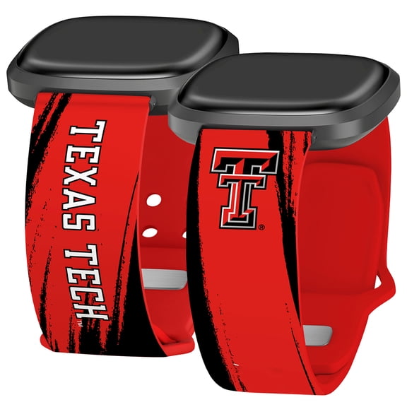 Red Raiders HD Paint Stripe Unisex Watch Band for FitBit Versa 3 & Sense (Long)