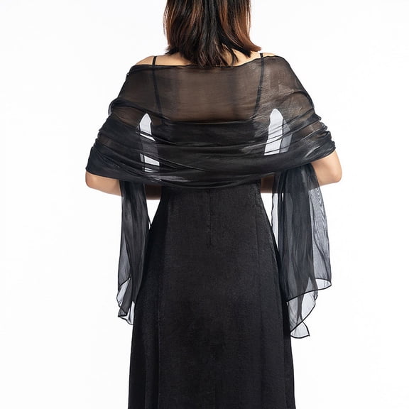 Namzi Shawls Wraps for Evening Dresses Sheer Soft Bridesmaid Wedding Formal Party-Black