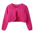 thumbnail image 4 of XUNKUSGA Girls Cardigan with Single-Button Lightweight Cotton Knit Cardigan for Girls Cute Hollow Out Scalloped Long Sleeve Cardigan Shrug School Daily Outfits,4 Years, 4 of 9