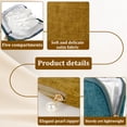 thumbnail image 5 of Zippered Jewelry Organizer Bag with Slots, Travel Jewelry Case for Women 5 Compartment Foldable Pouch for Rings Earrings Necklaces Bracelets, Small Velvet Style Storage for Journey, 5 of 10