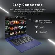 HP Premium 14 Stream HD Laptop, Intel Celeron N4120, 16GB RAM, 64GB eMMC, Webcam, Intel UHD Graphics, 1 Year Office, Bluetooth, WiFi, HDMI, Windows 11s, Blue, Hotface 32GB USB Card
