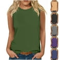 thumbnail image 5 of XMMSWDLA Womens Summer Crewneck Tank Top Casual Loose Sleeveless Tops Shirts Gray Womens Tank Tops Loose Fit, 5 of 5