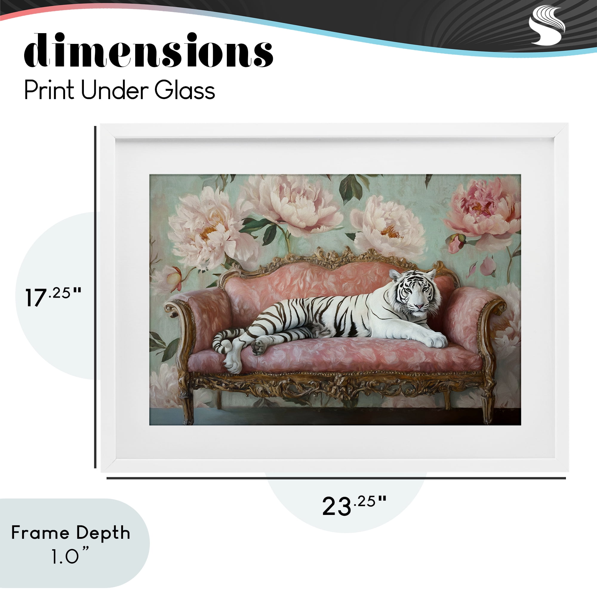 Stupell Industries Where The Tiger Dreams White Framed Print Under Glass, design by Tina LeCour