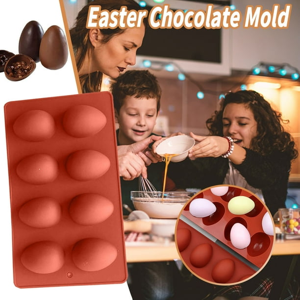 Fiudx Molde de Chocolate con Forma de Huevo de Pascua, Antiadherente de Grado Alimenticio, Flexible y Reutilizable, Ideal para Hacer Tartas de Chocolate, Fondant y Gelatina, Fácil de Limpiar, Perfect