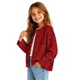 thumbnail image 3 of Grblisyd Girls Cardigan Comfy Kids Button Down Long Sleeve School Uniform Sweaters Cute Print Fall Winter Warm Jacket, 3 of 6