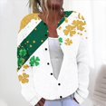 thumbnail image 2 of Hueook St Patricks Day Cardigan Women's Casual St. Patrick's Day Print Knit Cardigan Button Up Coat White 4X, 2 of 5