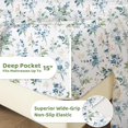 thumbnail image 4 of Floral Queen Sheets Soft Breathable Microfiber Vintage Printed Bed Sheet Set Deep Pocket Fitted Sheet Included Flower Pattern, 4 of 7