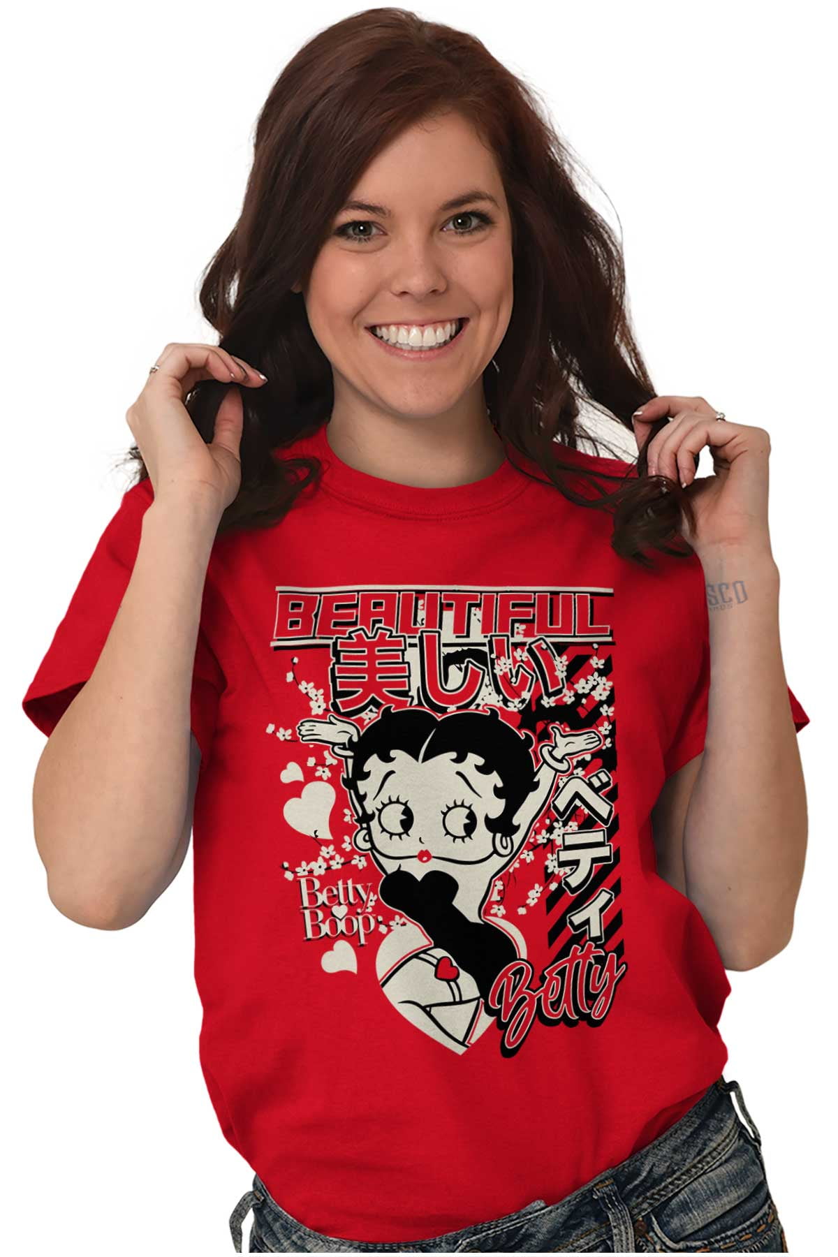 Kanji Style Betty Boop Beautiful Womens Graphic T Shirt Tees Brisco