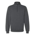 thumbnail image 1 of Dri Power Quarter-Zip Cadet Collar Sweatshirt, 2XL, Black Heather, 1 of 3
