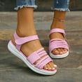 thumbnail image 4 of AXXD Women Pink Sandals Clearance 7.5 Summer Open Toe Adhesive Woven Strap Thick Heel Roman Sports Style Sandals Women, 4 of 8
