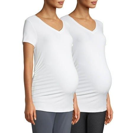 

Time and Tru Women s Maternity Basic Short Sleeve T-Shirt 2-Pack