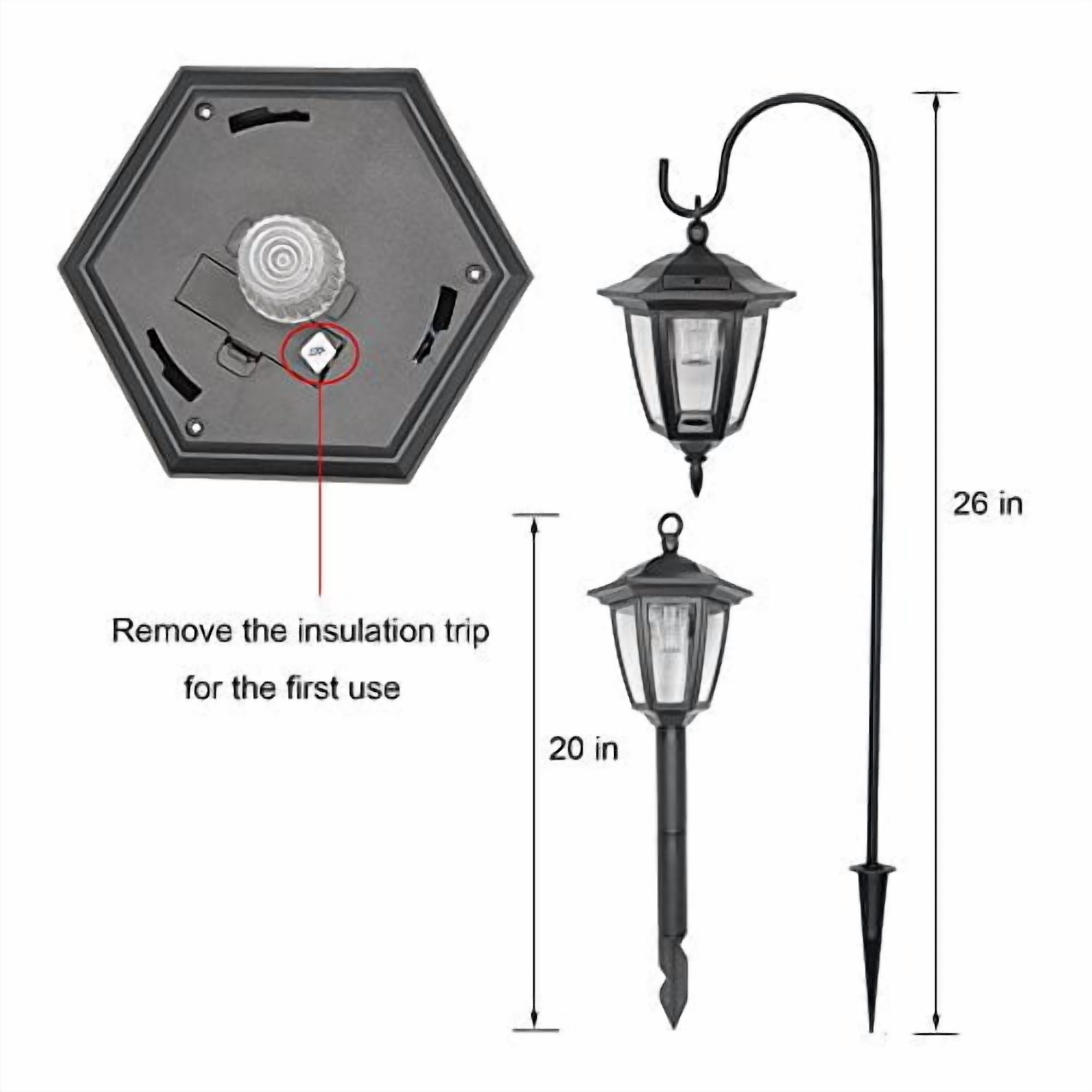 Maggift Upgrade Hanging Solar Lights 37.8 Inch Dual Use Shepherd Hook Lights With 2 Shepherd Hooks Outdoor Solar Coach Lights, 2 Pack