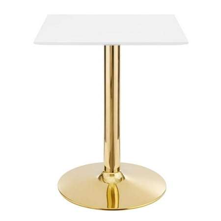 Verne 24 Square Dining Table Gold White