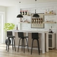 thumbnail image 3 of Vienna 30" Mid Century Modern Swivel Bar Stool in Black Wood Finish with Gray Faux Leather, 3 of 9